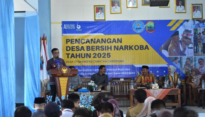 Berantas Narkoba, BNNK bersama Forkopimda Lamsel Canangkan dan Deklarasi Desa Bersinar di Titiwangi