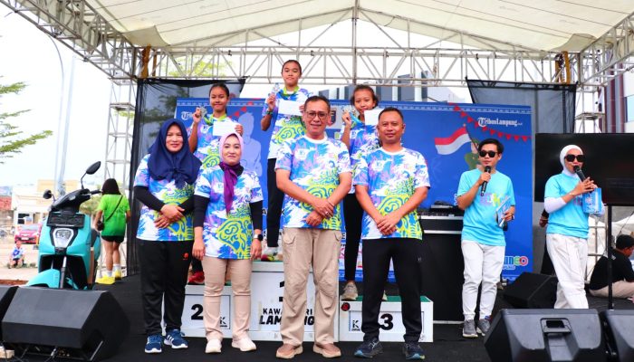 Babinsa 410-02/TBS Pantau dan Amankan Jalannya Run Lampung 10K