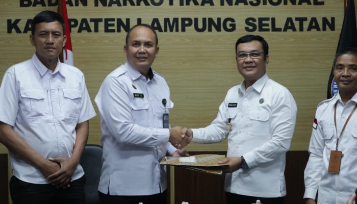 BNNK Lamsel.dan Lapas Narkotika Kelas IIA Bandar Lampung Lakukan Tandatangani PKS, Perkuat P4GN
