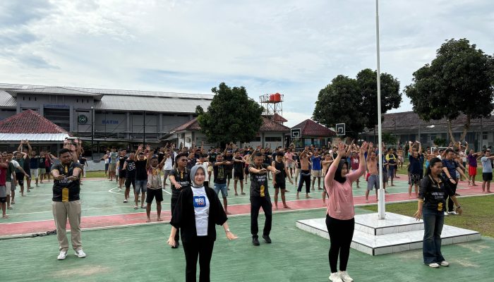 Pererat Soliditas, Lapas Narkotika Bandar Lampung dan BRI Tanjung Karang Gelar Senam Bersama