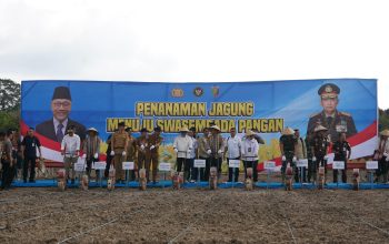 Danrem 043/Garuda Hitam Hadiri Penanaman Jagung dalam Rangka Mendukung Program Swasembada Pangan Nasional