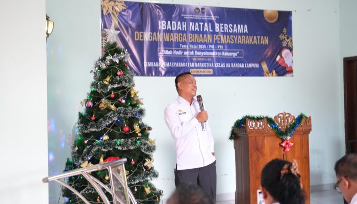 Sambut Natal Tahun 2025, Kalapas Narkotika Bandar Lampung Ajak Warga Binaan Memperbaiki Diri