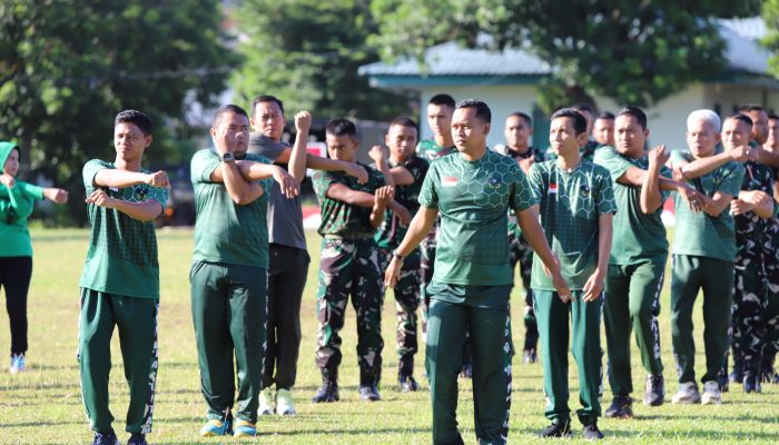 Korem 043/Garuda Hitam dan Persit KCK Gelar Olahraga Bersama di Makorem
