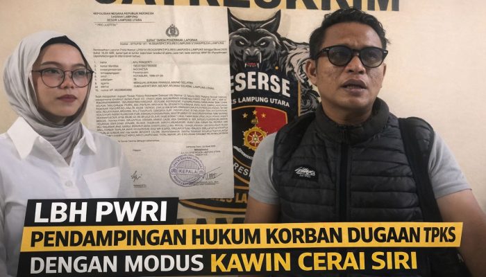 LBH PWRI Lampung Utara Dampingi Korban Dugaan Tindak Pidana Kekerasan Seksual, Modus Nikah Siri