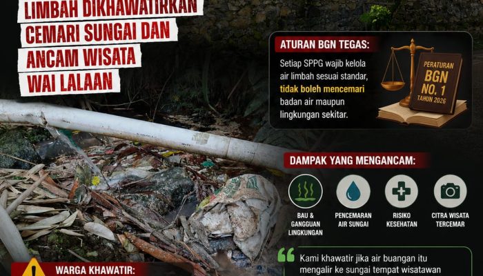 Diduga Abaikan Standar IPAL, SPPG Kampung Baru Kotim Disorot: Limbah Dikhawatirkan Cemari Sungai dan Ancam Wisata Wai Lalaan