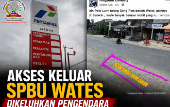 Soroti Akses Beton SPBU Swasta Wates yang Tidak Landai, Ketua PWRI Pringsewu Desak Owner Benahi Teknis Jalan.