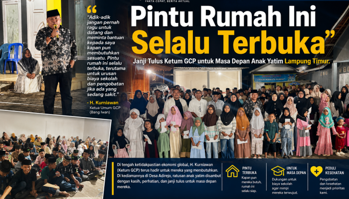 Pintu Rumah Ini Selalu Terbuka”: Janji Tulus Ketum GCP untuk Masa Depan Anak Yatim Lampung Timur.