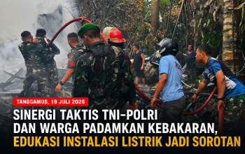 Sinergi Taktis TNI-Polri dan Warga Padamkan Kebakaran di Tanggamus, Edukasi Instalasi Listrik Jadi Sorotan