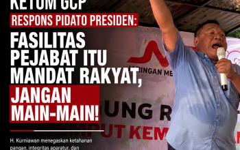 Ketum GCP Respons Pidato Presiden: Fasilitas Pejabat Itu Mandat Rakyat, Jangan Main-Main!