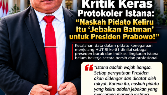 Ketum GCP Bang Iwan Kritik Keras Protokoler Istana: “Naskah Pidato Keliru Itu ‘Jebakan Batman’ untuk Presiden Prabowo!”
