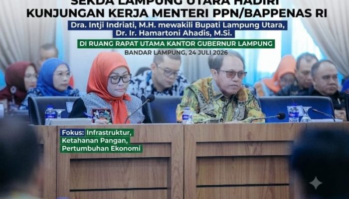 Sekda Lampung Utara, Intji Indriati, Hadiri Kunker Menteri PPN/Kepala Badan BAPPENAS RI di Bandar Lampung