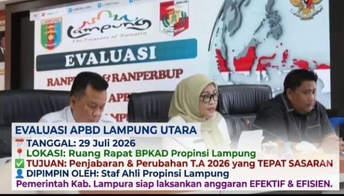 Pemkab Lampung Utara Laksanakan Rapat Evaluasi RAPERDA di Bandar Lampung, Pastikan Dokumen Perubahan APBD Sesuai Aturan