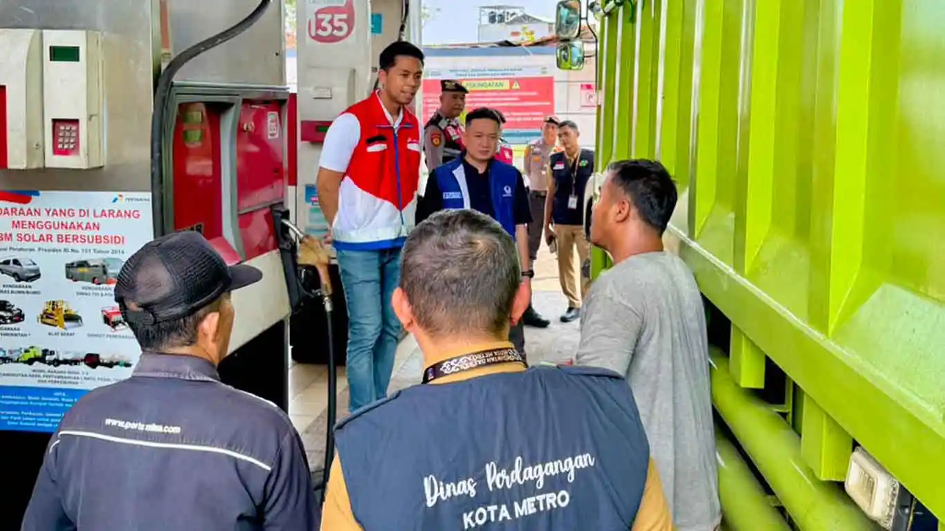 Pertamina Sidak Antrean Biosolar di SPBU Kota Metro